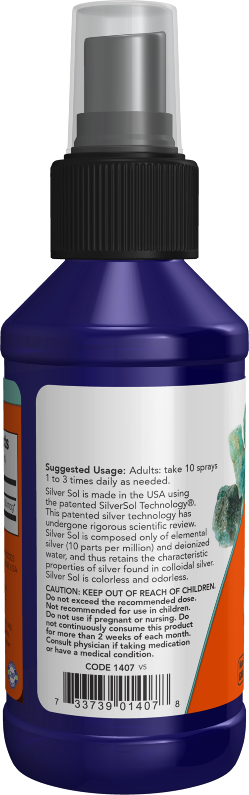 NOW Supplements, Silver Sol 10 PPM, Elemental Silver, Deionized, 4 fl oz