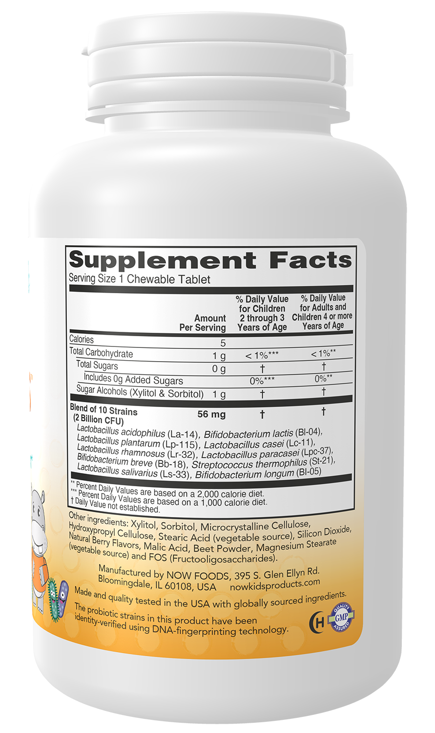 NOW Supplements, BerryDophilus™,  2 Billion., 10 Strains, 120 Chewables