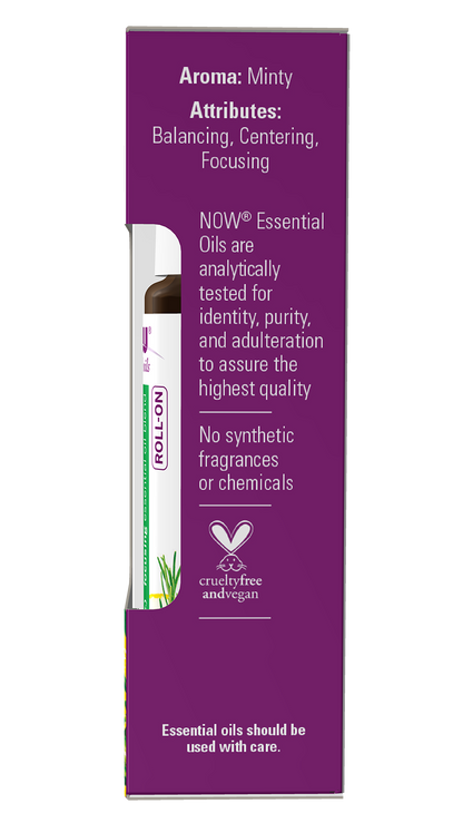 NOW Essential Oils, Mind That Energy Focusing Roll On Blend, 10 mL