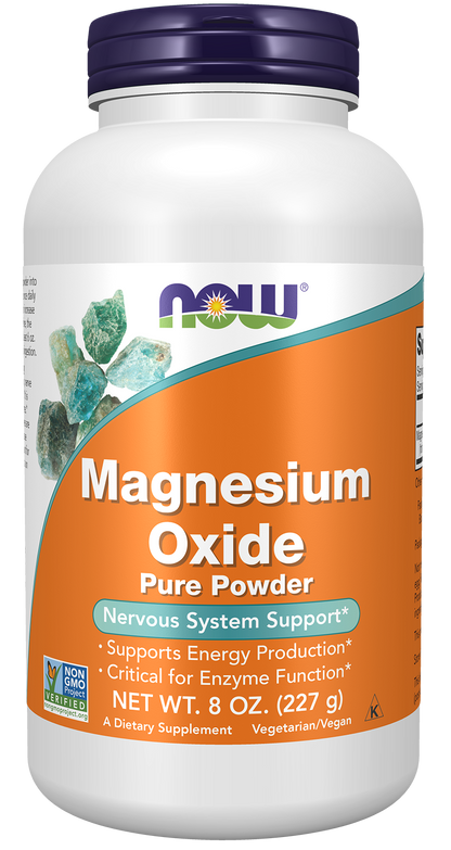 NOW Supplements, Magnesium Oxide, Enzyme Function*, 8 oz