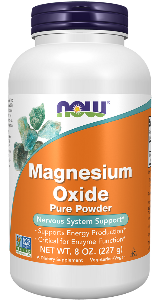 NOW Supplements, Magnesium Oxide, Enzyme Function*, 8 oz
