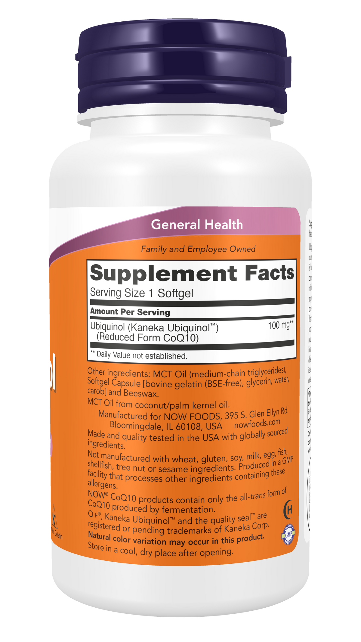 NOW Supplements, Ubiquinol 100 mg, High Bioavailability, 60 Softgels