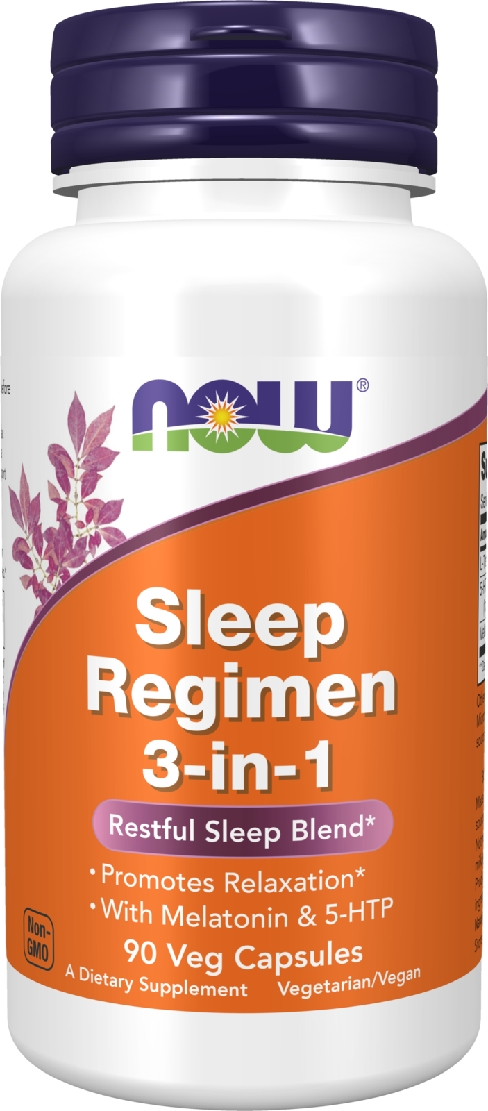 NOW Supplements, Sleep Regimen 3-In-1, Melatonin, L-Theanine, 90 Veg Caps