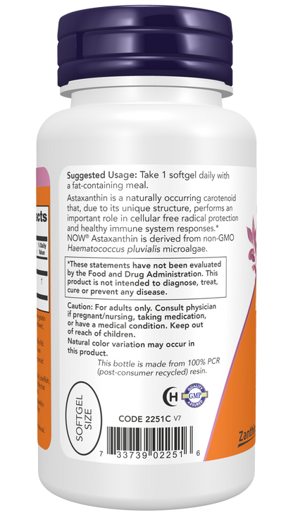 NOW Supplements, Astaxanthin 10mg, Zanthin®, Extra Strength, 60 Softgels
