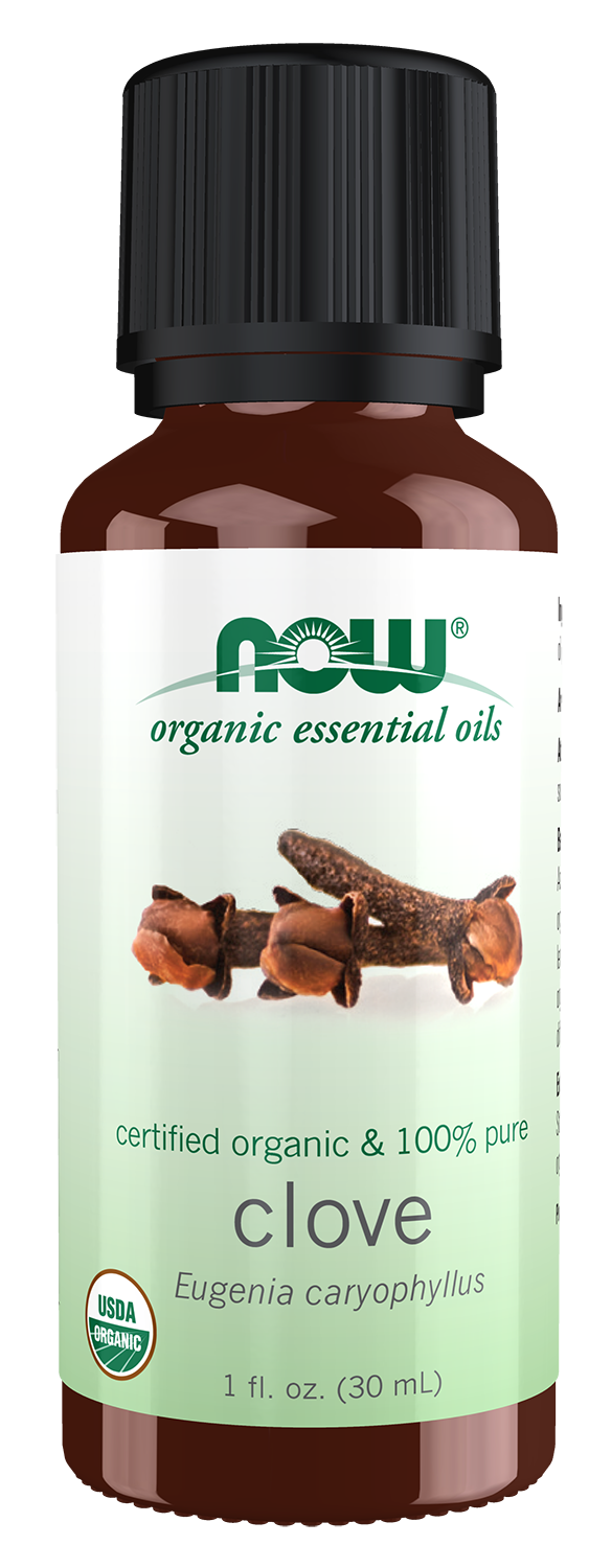 NOW Essential Oils, Organic Clove Oil, Steam Distilled, Undiluted, 1 fl. oz
