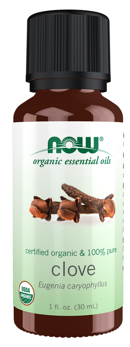 NOW Essential Oils, Organic Clove Oil, Steam Distilled, Undiluted, 1 fl. oz