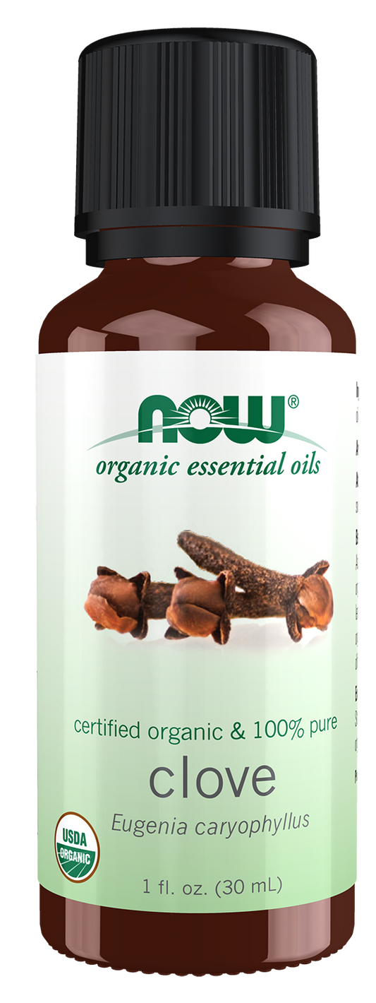 NOW Essential Oils, Organic Clove Oil, Steam Distilled, Undiluted, 1 fl. oz