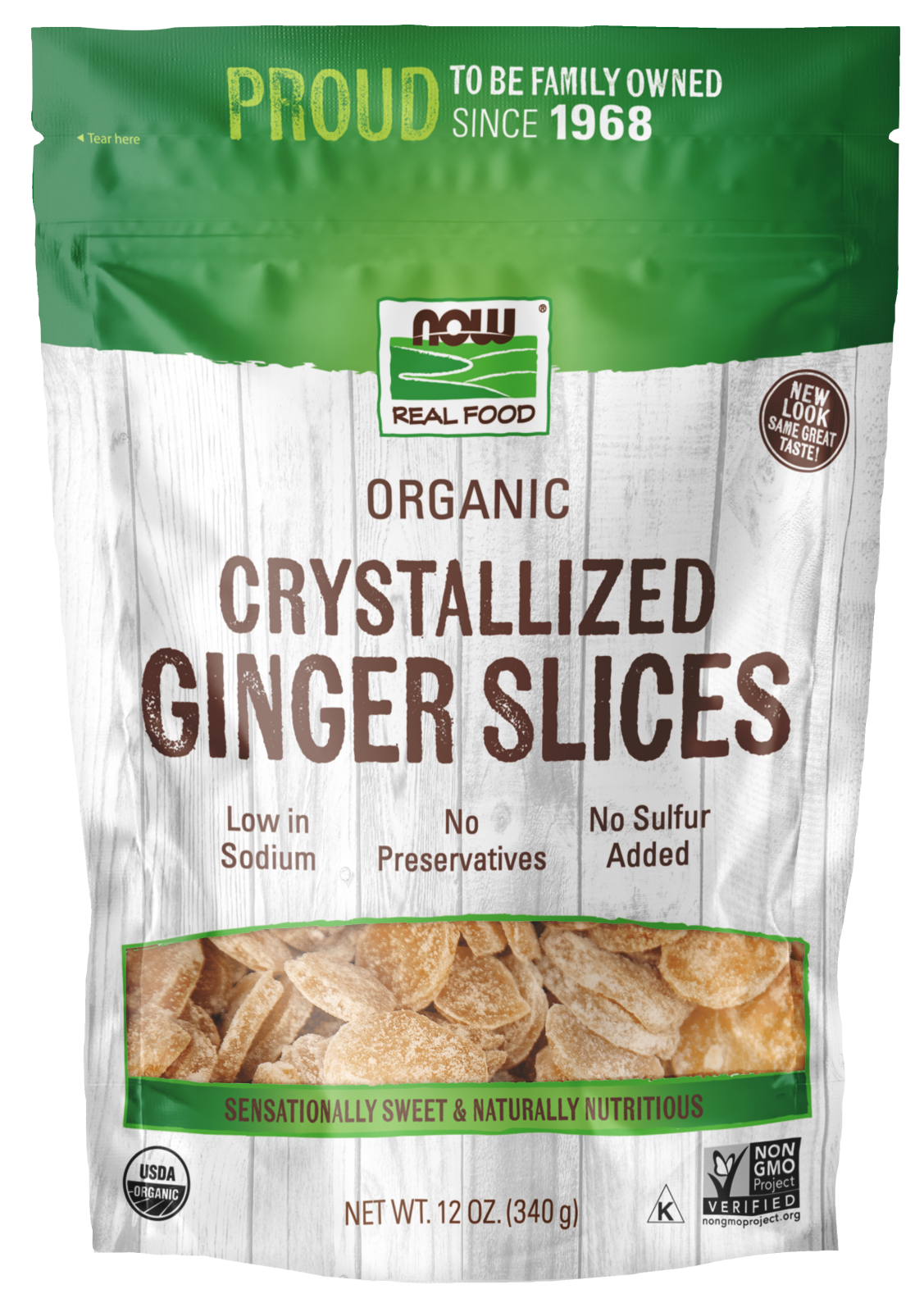 NOW Foods, Organic Crystallized Ginger Slices, No Preservatives, 12 oz