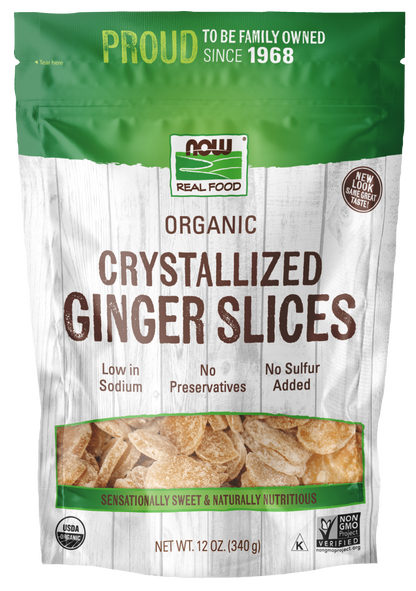 NOW Foods, Organic Crystallized Ginger Slices, No Preservatives, 12 oz