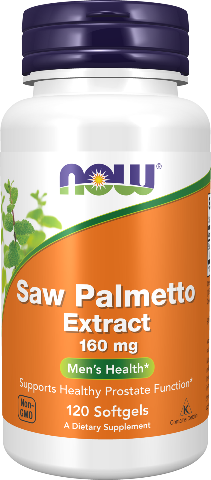 NOW Supplements, Saw Palmetto Extract 160 mg, Men's Health*, 120 Softgels