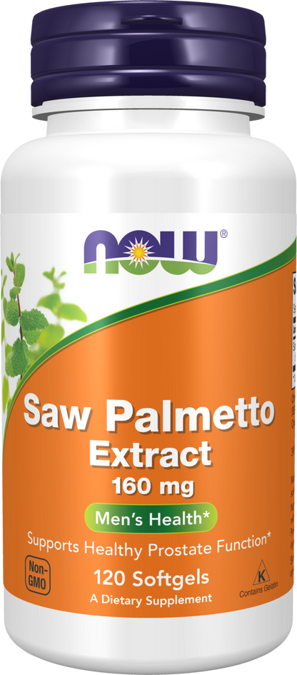 NOW Supplements, Saw Palmetto Extract 160 mg, Men's Health*, 120 Softgels