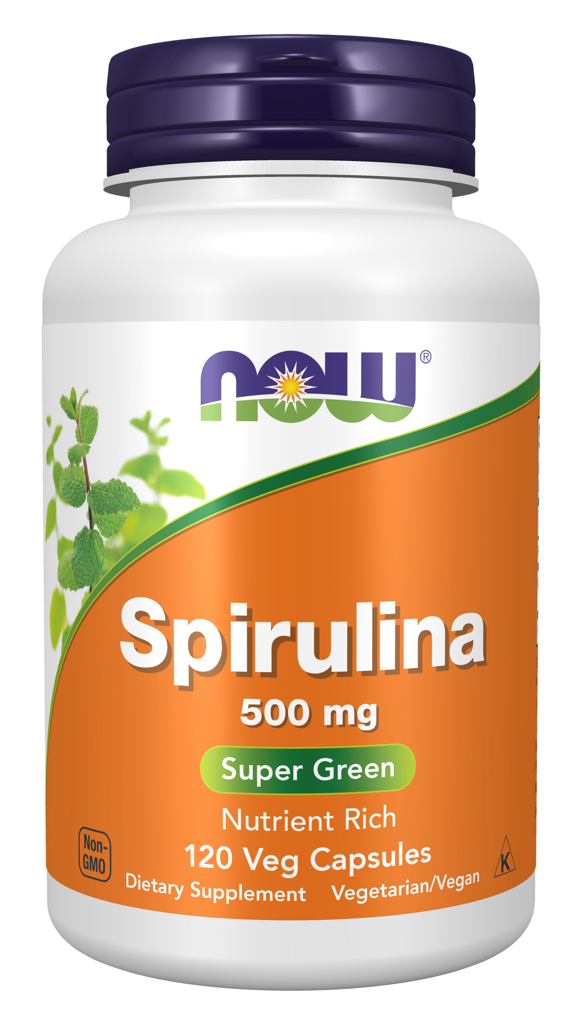 NOW Supplements, Spirulina 500 mg Super Green, 120 Veg Caps