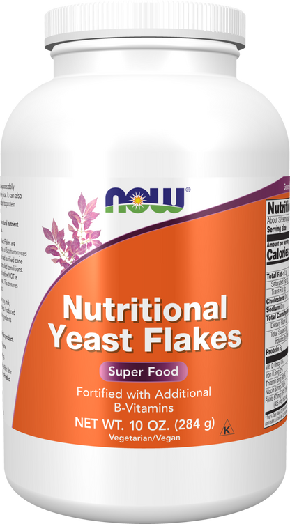 NOW Supplements, Nutritional Yeast Flakes, Fortified, 10 oz