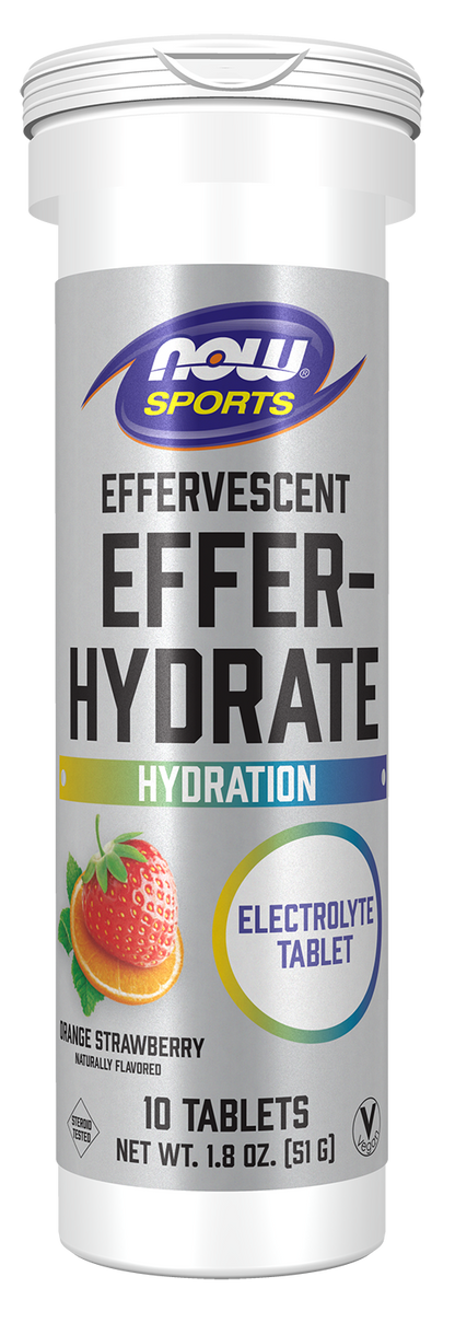 NOW Sports, Effervescent Effer-Hydrate, Electrolytes, ORG-STR, 10 Tabs