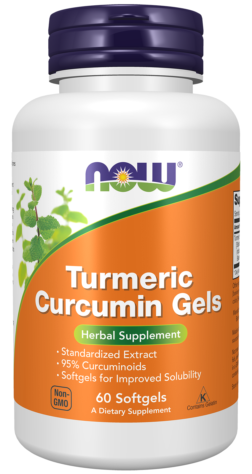 NOW Supplements, Tumeric Curcumin Gels, With 95% Curcuminoids, 60 Softgels