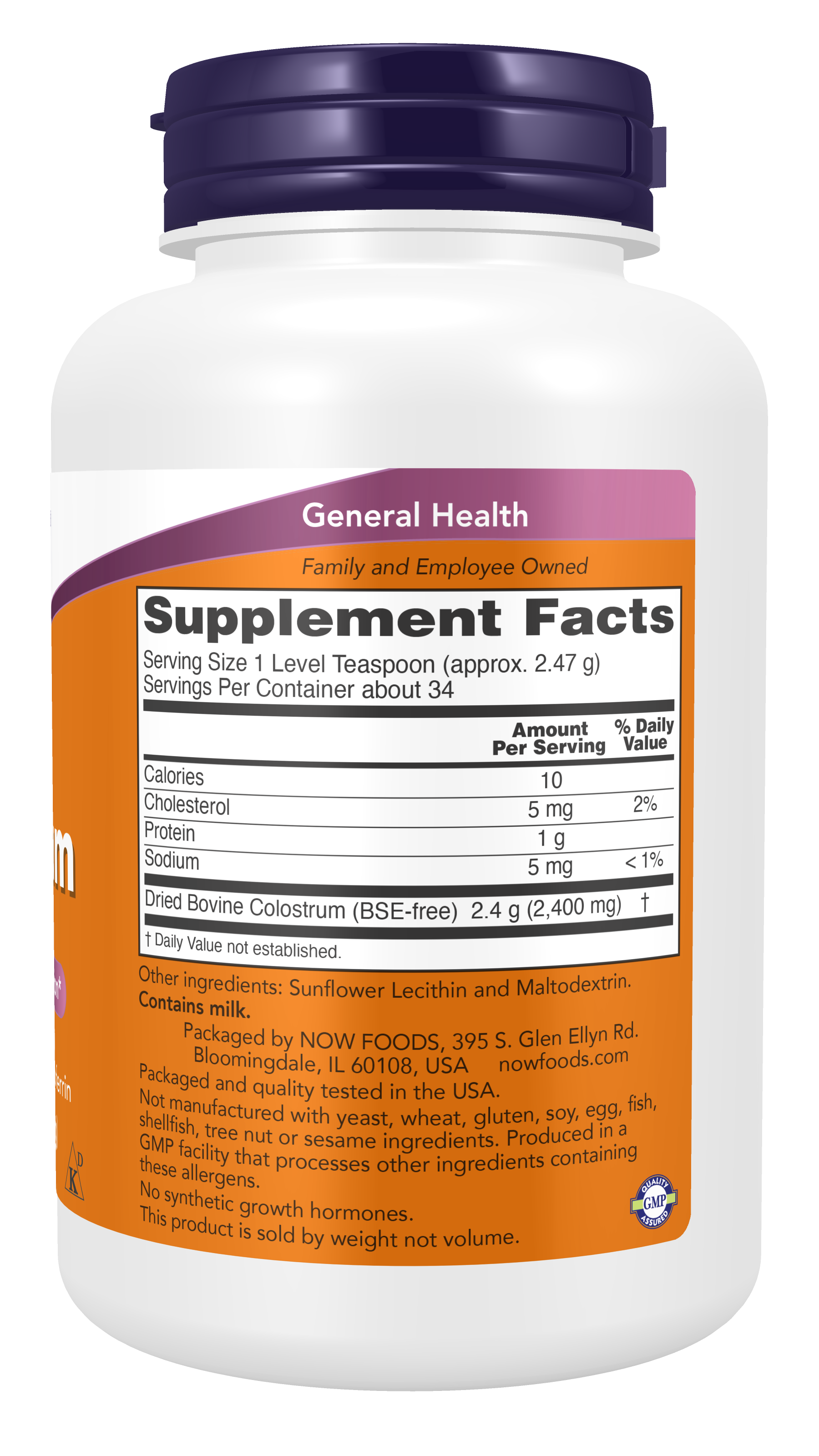 NOW Supplements, Colostrum Powder, Immunoglobulins and Lactoferrin, 3 oz