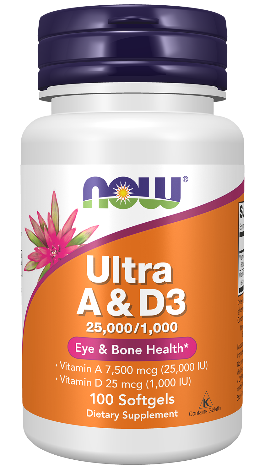 NOW Supplements, Vitamin A & D3 25,000/1,000 IU, Eye Health*, 100 Softgels