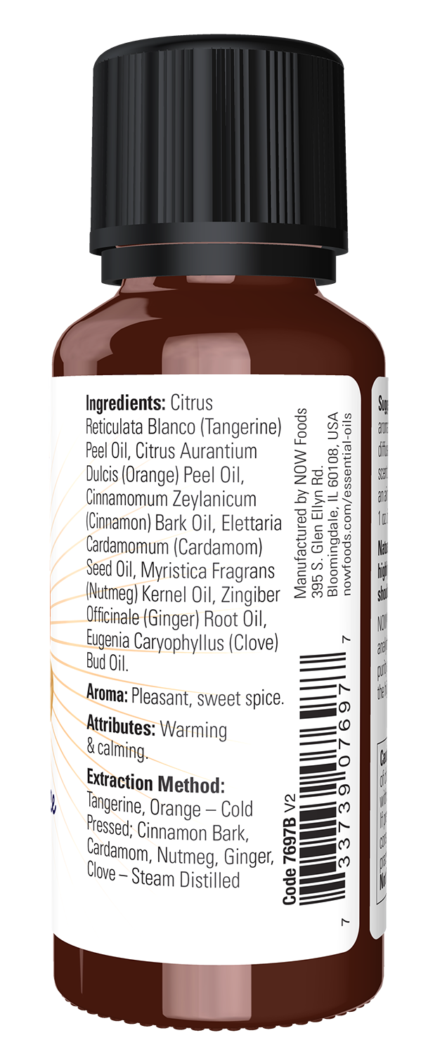 NOW Essential Oils, Pumpkin Spice Oil Blend, Sweet Spice Scent, 1 fl. oz