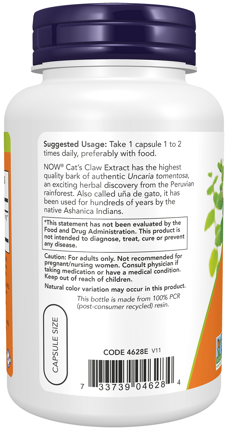 NOW Supplements, Cat's Claw Extract, 120 Veg Caps