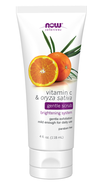NOW Solutions, Vitamin C and Oryza Sativa Scrub, Brightening, 4 fl. oz