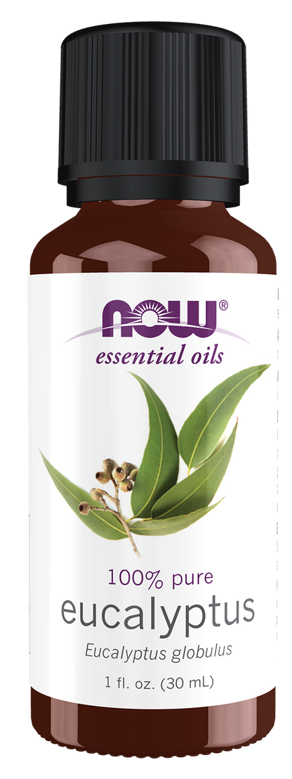 NOW Essential Oils, Eucalyptus Oil, Undiluted, Steam Distilled, 1 fl. oz