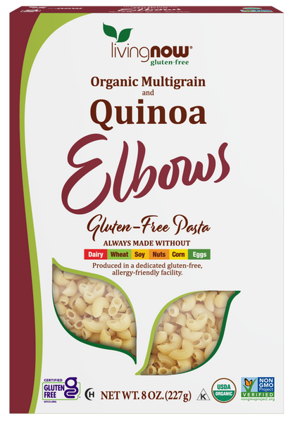 NOW Foods, Organic Quinoa Macaroni, Gluten-Free, Elbow Pasta, 8 oz