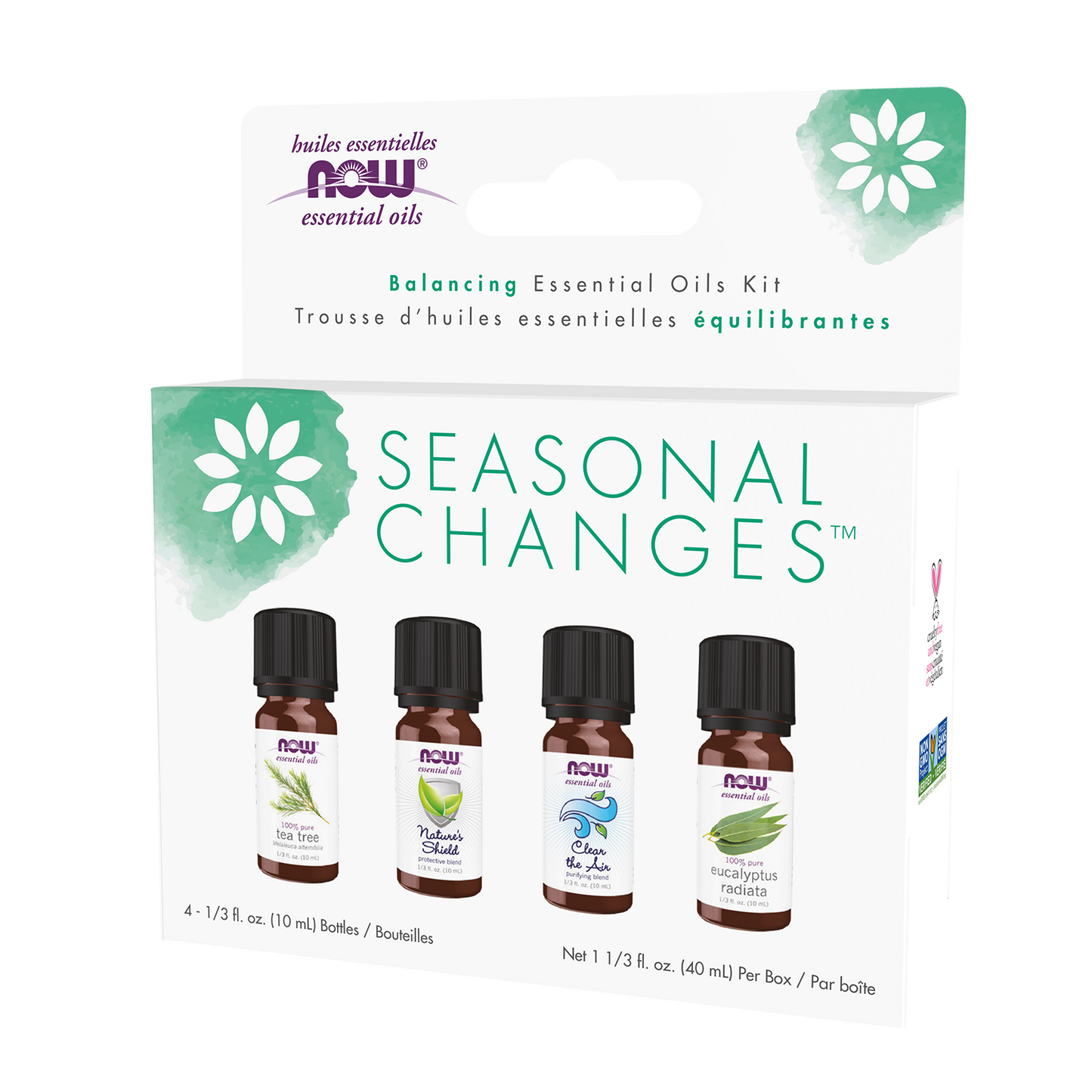 NOW Essential Oils, Seasonal Changes Balancing Aromatherapy Kit, 4x 10mL