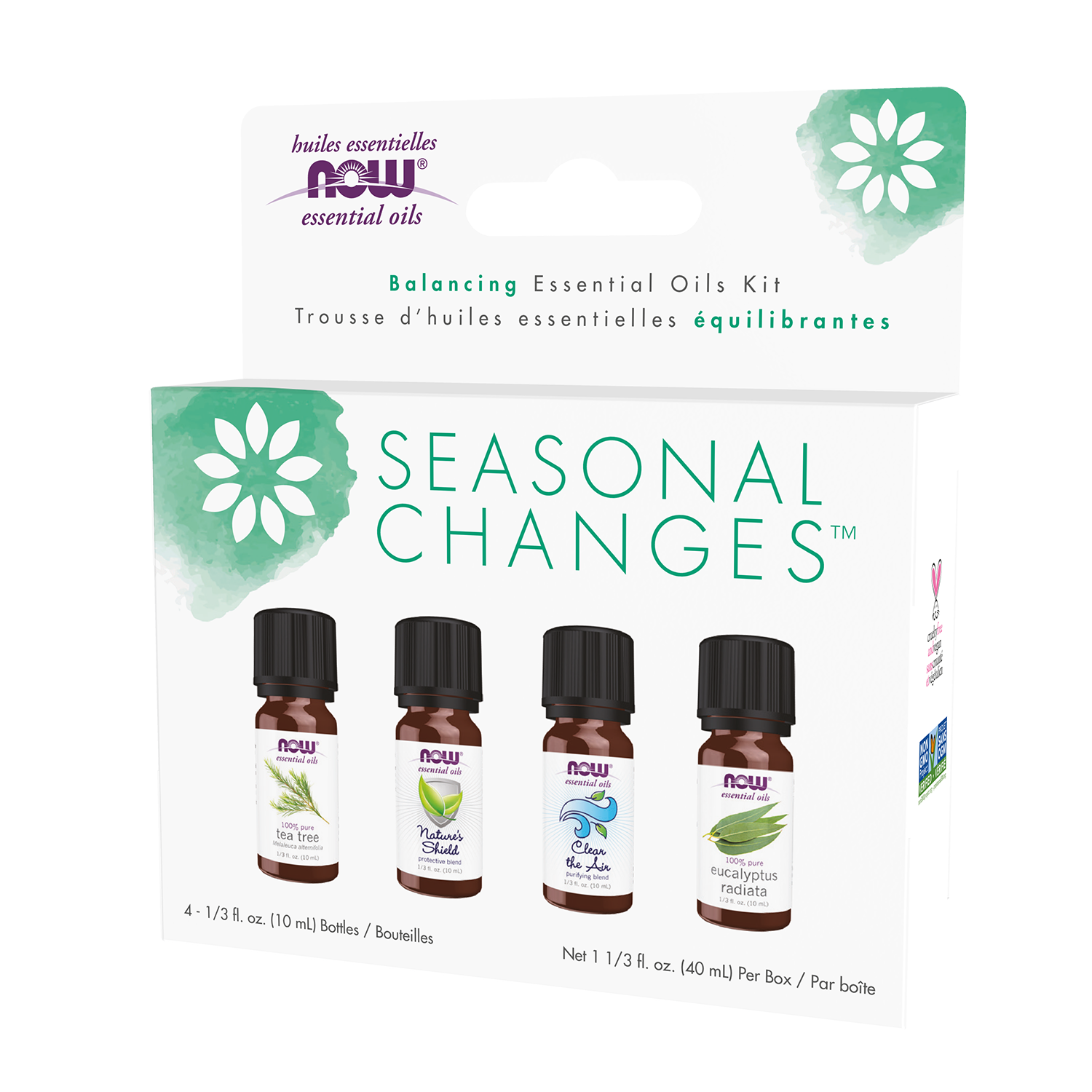 NOW Essential Oils, Seasonal Changes Balancing Aromatherapy Kit, 4x 10mL