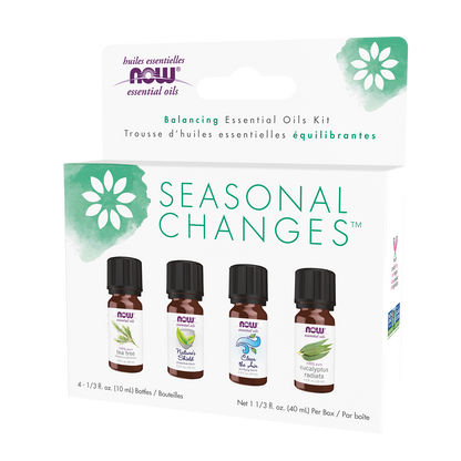 NOW Essential Oils, Seasonal Changes Balancing Aromatherapy Kit, 4x 10mL