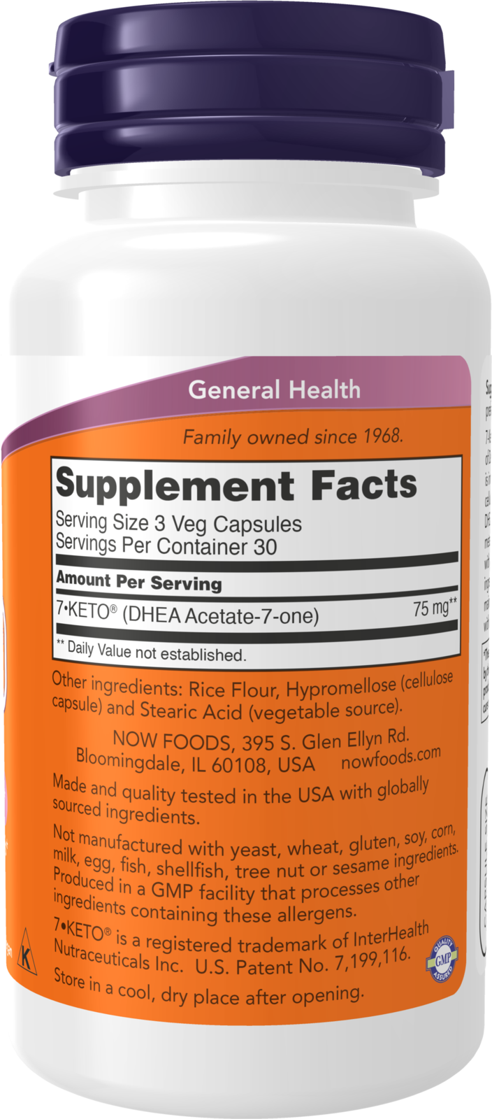 NOW Supplements, 7-Keto (DHEA Acetate-7-one) 25 mg, 90 Veg Caps