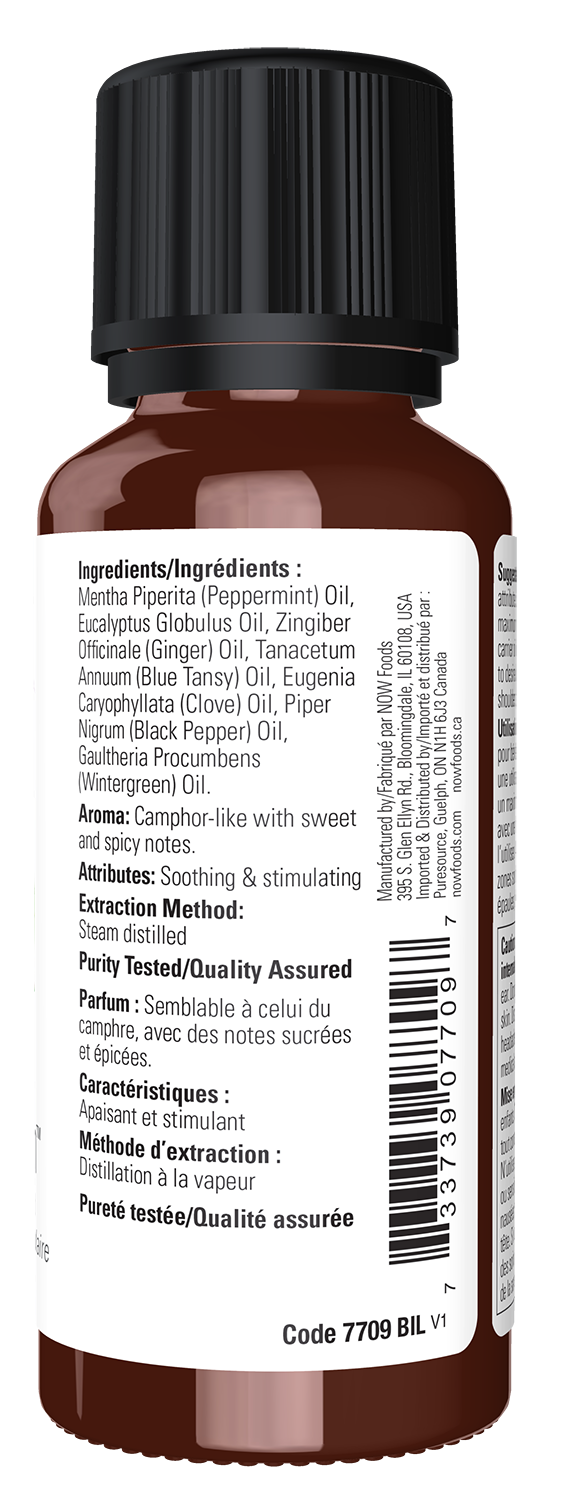NOW Essential Oils, Muscle Zen™ Oil Blend, Muscular Massage Blend, 1 fl. oz