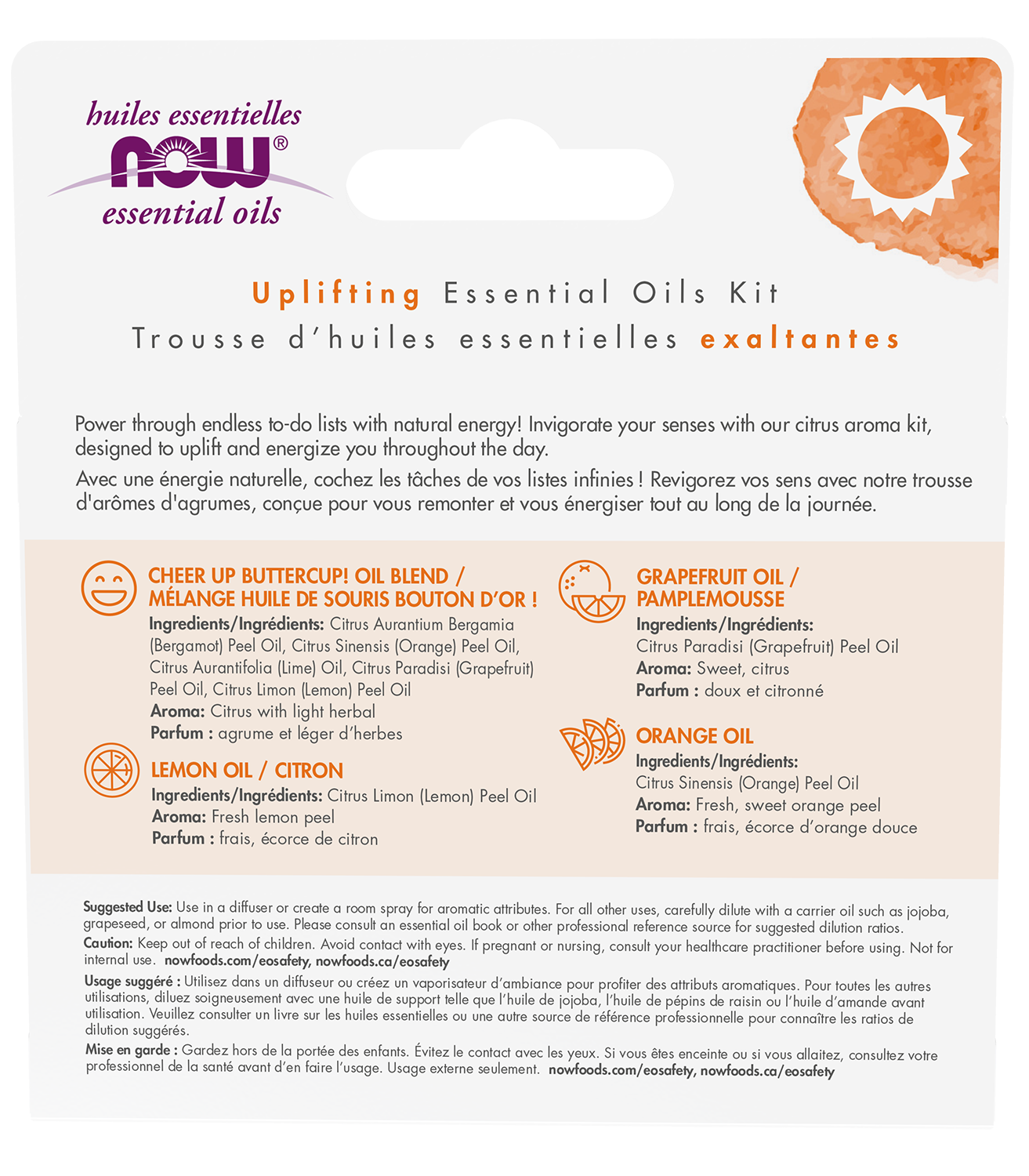 NOW Essential Oils, Put Some Pep in Your Step Uplifting Aroma Kit, 4x 10mL