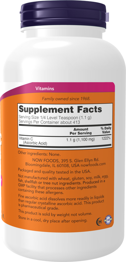 NOW Supplements, Vitamin C Crystals (Ascorbic Acid), 1 lb