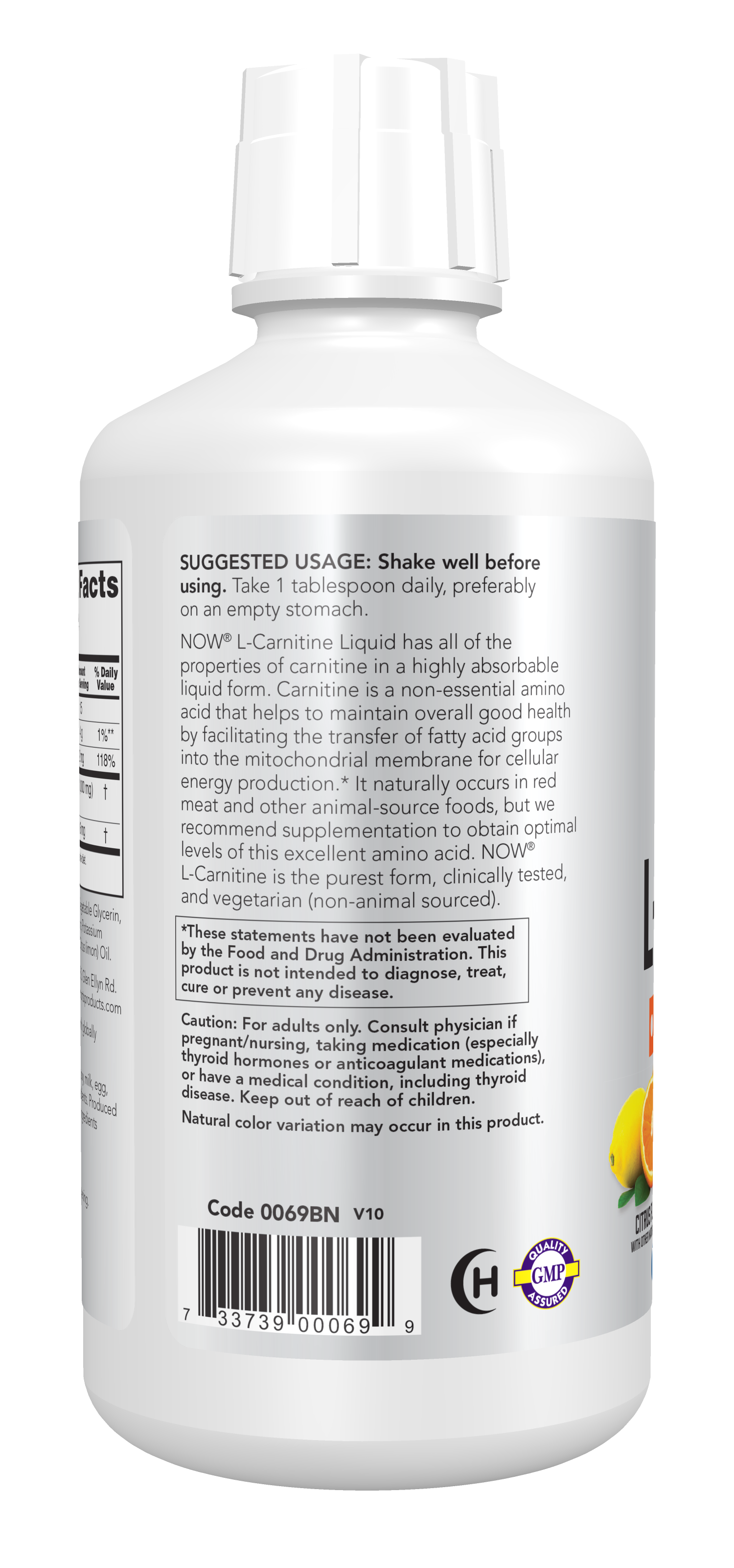 NOW Sports, L-Carnitine Liquid 1,000 mg, Citrus, 32 fl. oz