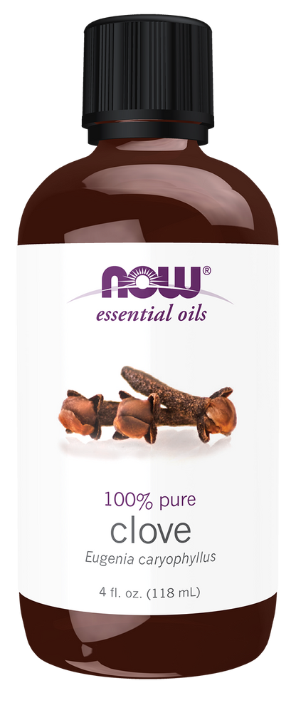 NOW Essential Oils, Clove Oil, Undiluted, Steam Distilled, 4 fl. oz
