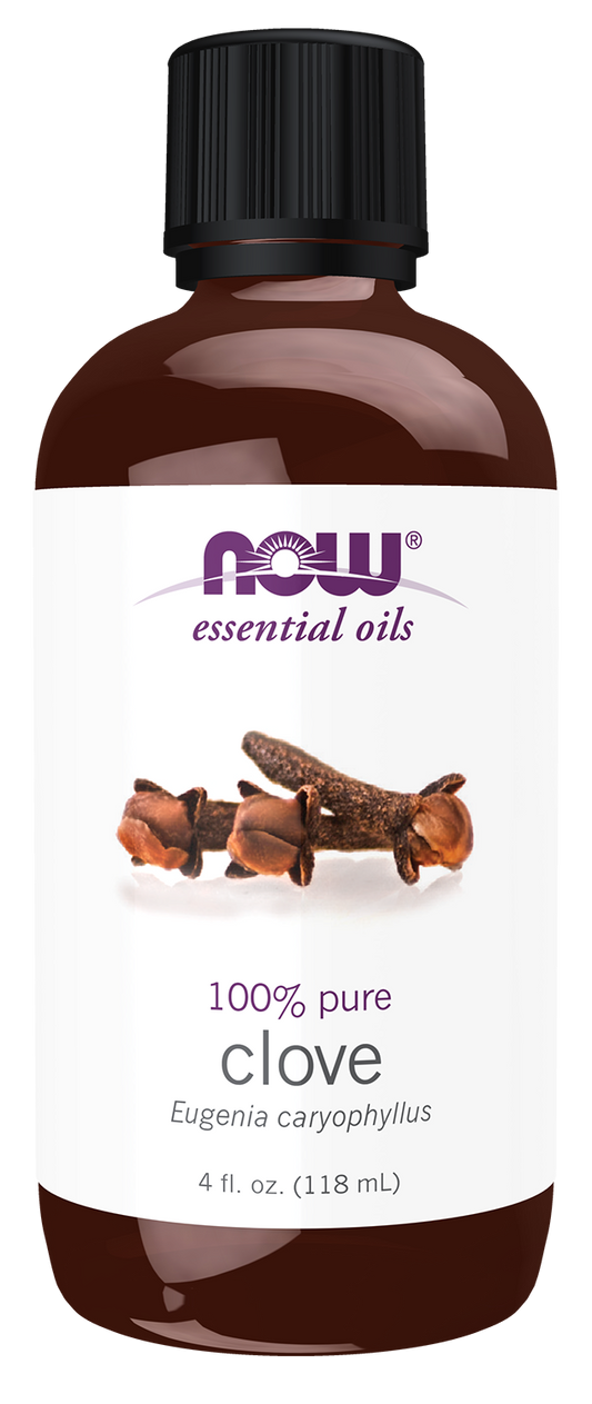 NOW Essential Oils, Clove Oil, Undiluted, Steam Distilled, 4 fl. oz