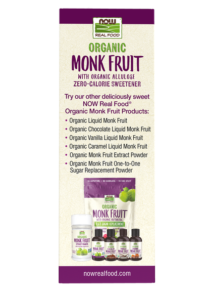 NOW Foods, Organic Monk Fruit, Zero-Calorie Sweetener, Non-GMO, 70 Packets