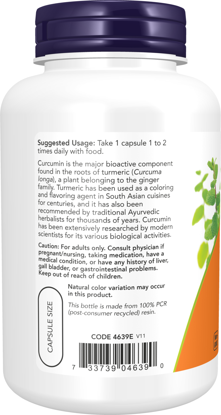 NOW Supplements, Turmeric Curcumin, 95% Curcuminoids, 120 Veg Caps