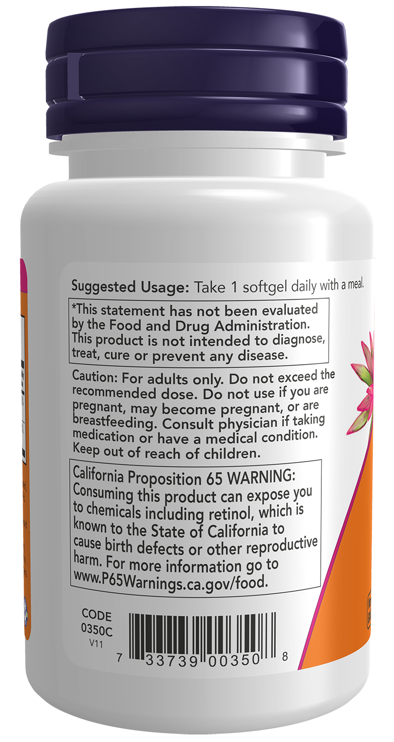 NOW Supplements, Vitamin A & D 10,000/400 IU, Eye Health*, 100 Softgels