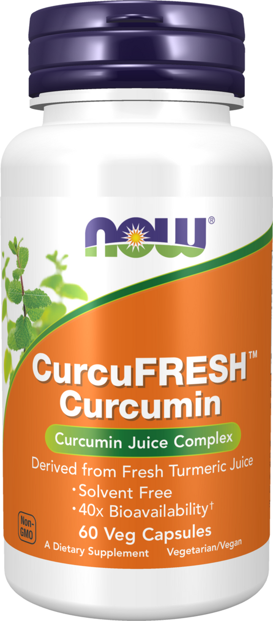 NOW Supplements, CurcuFRESH™ Curcumin, from Turmeric Juice, 60 Veg Caps