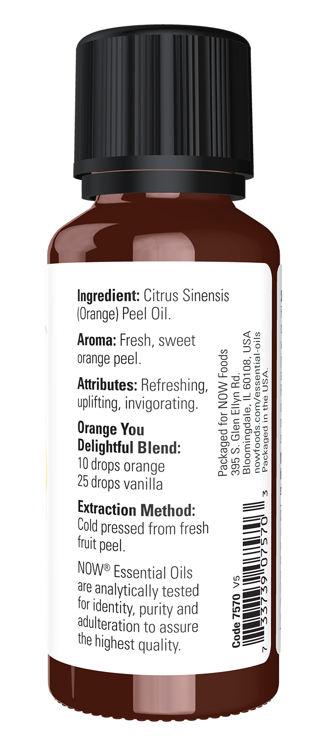 NOW Essential Oils, Orange Oil, Cold Pressed, Undiluted, 1 fl. oz