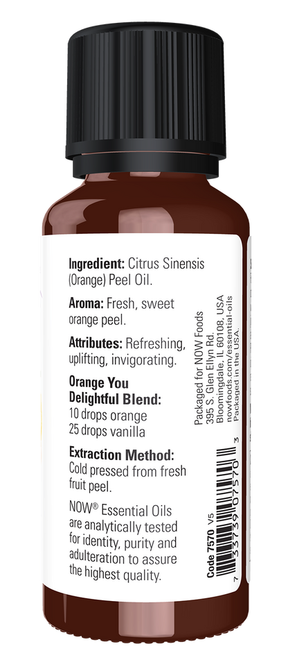 NOW Essential Oils, Orange Oil, Cold Pressed, Undiluted, 1 fl. oz