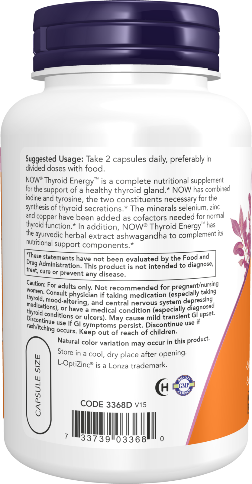 NOW Supplements, Thyroid Energy™, Iodine and Tyrosine, 90 Veg Caps