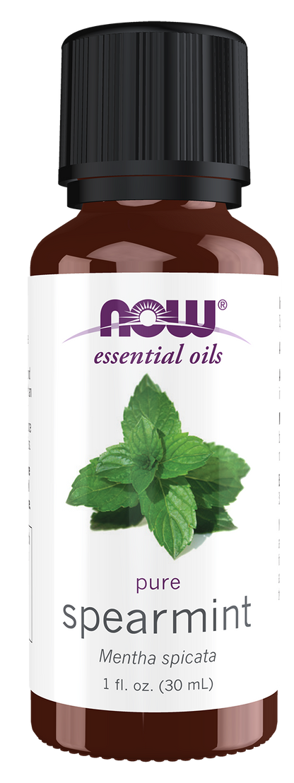 NOW Essential Oils, Spearmint Oil, Undiluted, Steam Distilled, 1 fl. oz
