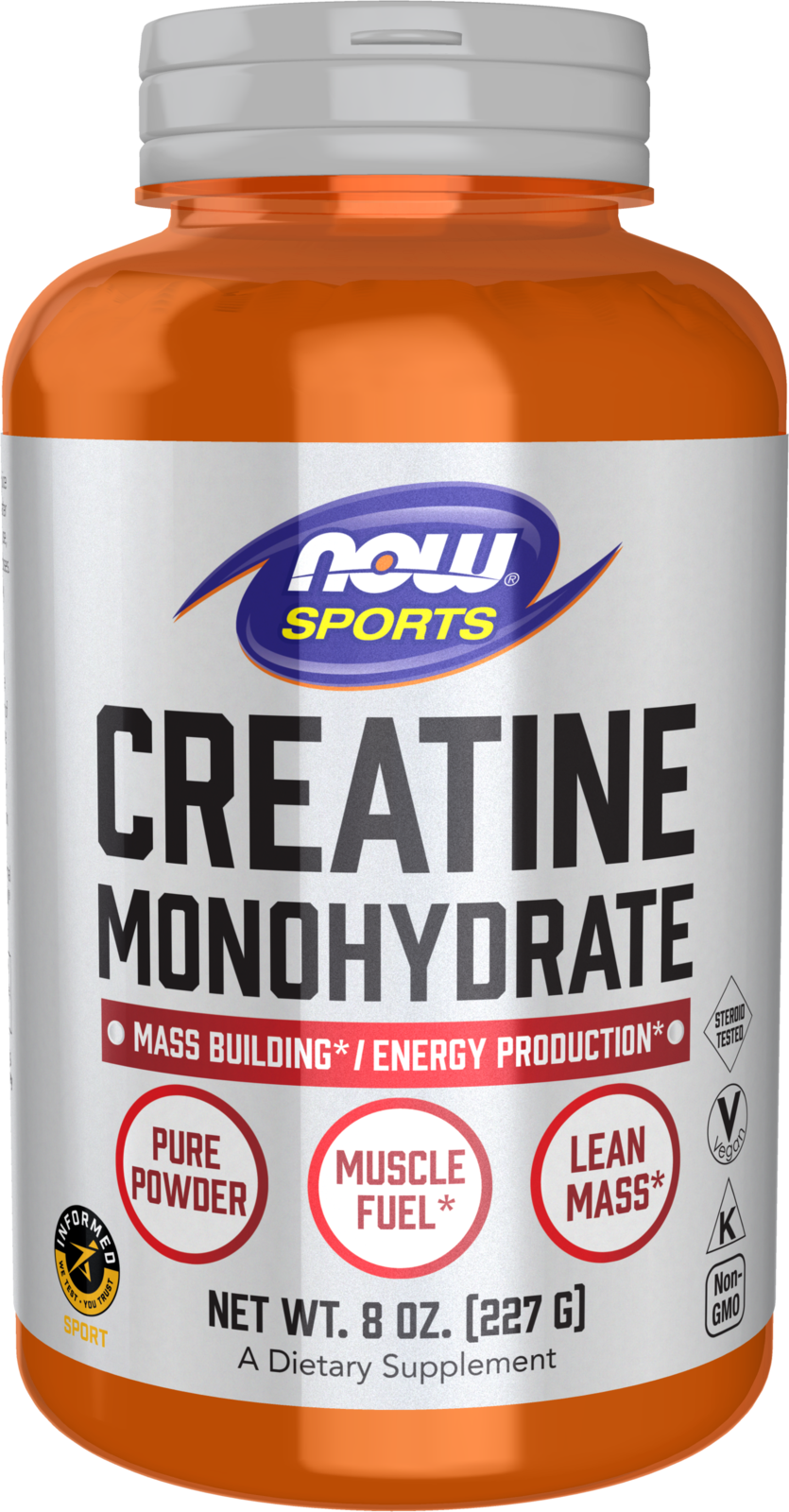 NOW Sports, Creatine Monohydrate Powder, Muscel Fuel*, 8 oz