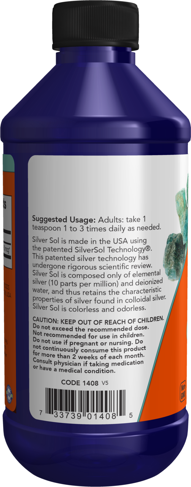 NOW Supplements, Silver Sol 10 PPM, Elemental Silver, Deionized, 8 fl oz