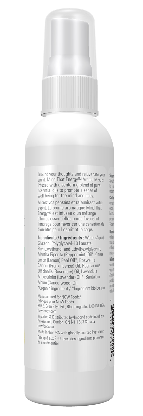 NOW Essential Oils, Mind That Energy™ Grounding Aroma Mist, 4 fl. oz.