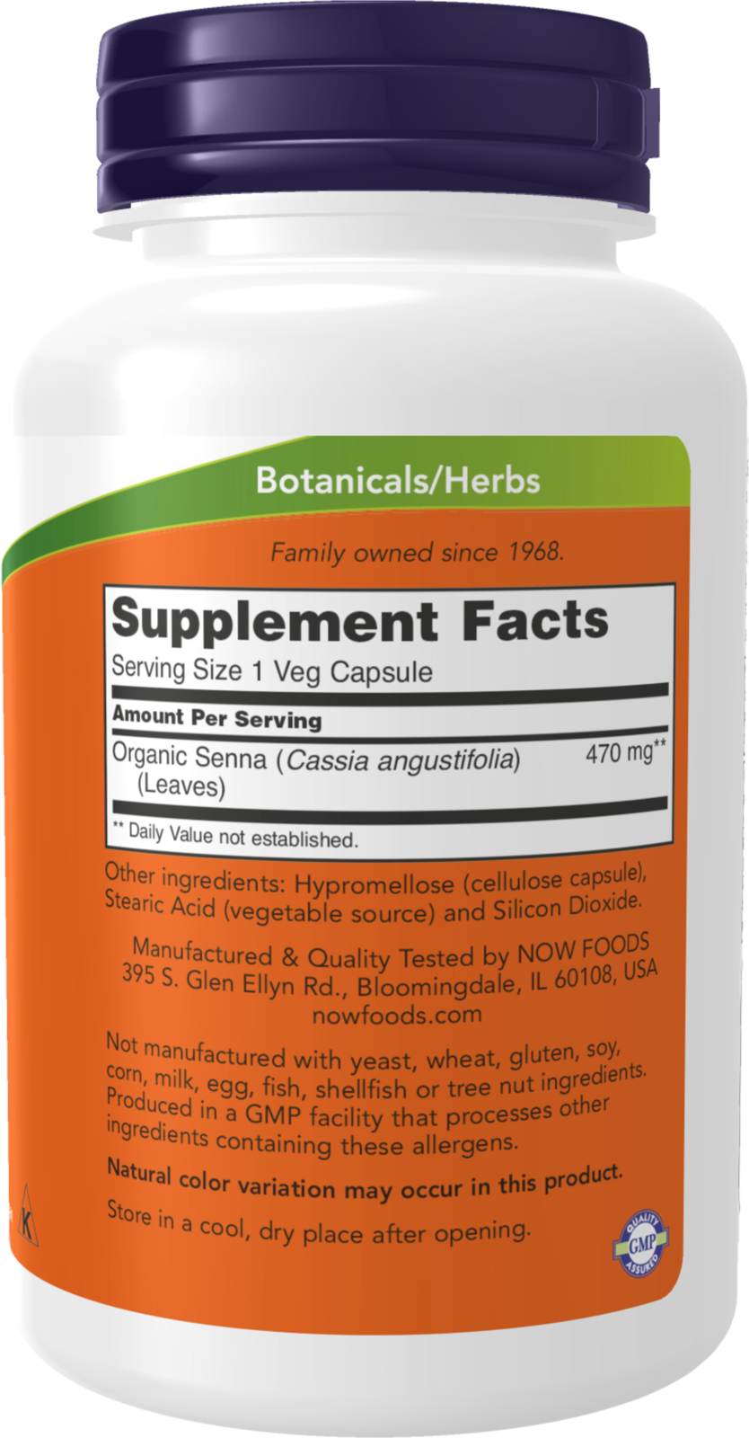 NOW Supplements, Senna Leaves 470 mg, Supports Regularity*, 100 Veg Caps