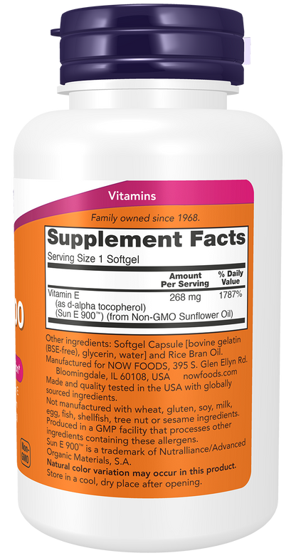 NOW Supplements, Sun-E™ 400 IU with d-alpha Tocopherol, 120 Softgels