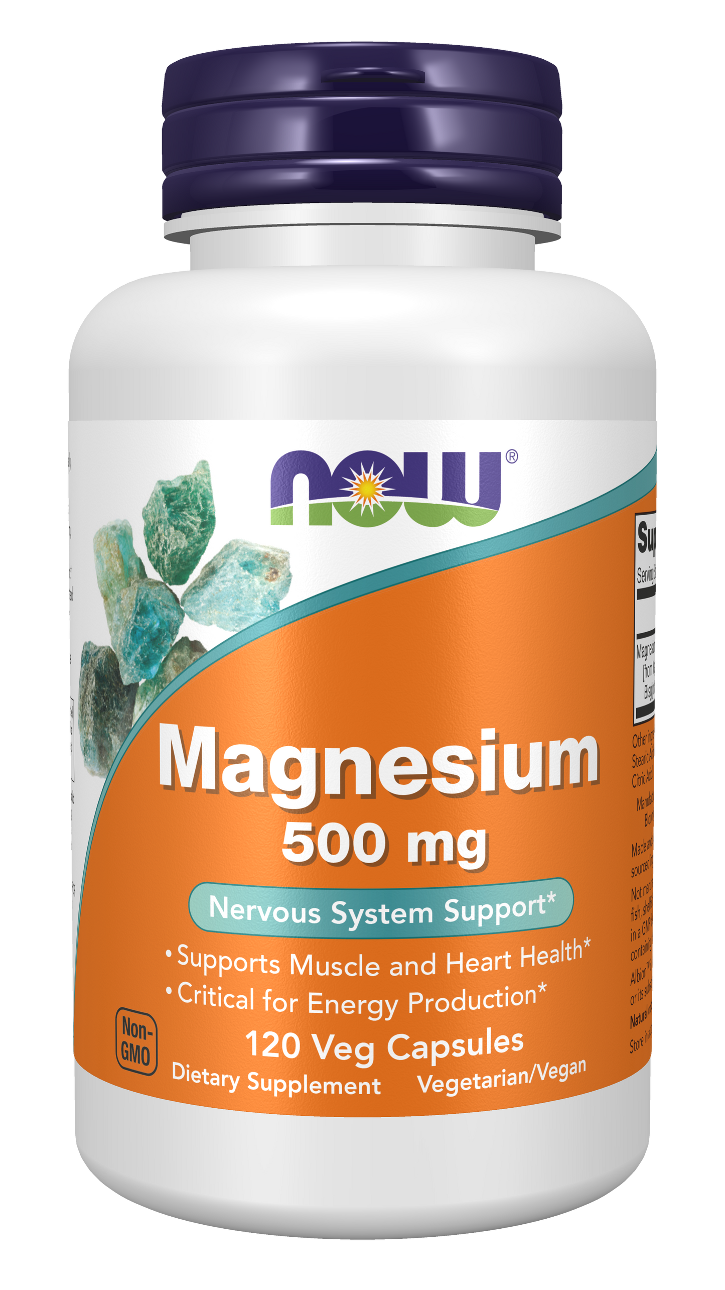 NOW Supplements, Magnesium 500 mg, Nervous System Support*, 120 Veg Caps